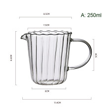 (a-A) Transparent Milk Jug High borosilicate Glass Coffee Pouring Cream Sauce Barista Craft Latte Art Tea Mug Milk Frothing Pitcher