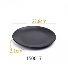 (a-D) Solid Black Food Grade Plastic Tableware Ceramic Plate Dish Dinnerware Restaurant Barbecue Steak Plates Household Dinner Dishes
