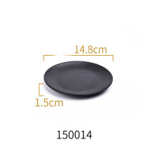 (a-A) Solid Black Food Grade Plastic Tableware Ceramic Plate Dish Dinnerware Restaurant Barbecue Steak Plates Household Dinner Dishes