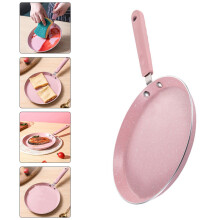 (a-Pink35X18.5CM) Pan Frying Stick Non Iron Cast Griddle Nonstick Skillet Breakfast Pans Flat Cooking Fry Grill Pancake Omelet Kitchen Egg