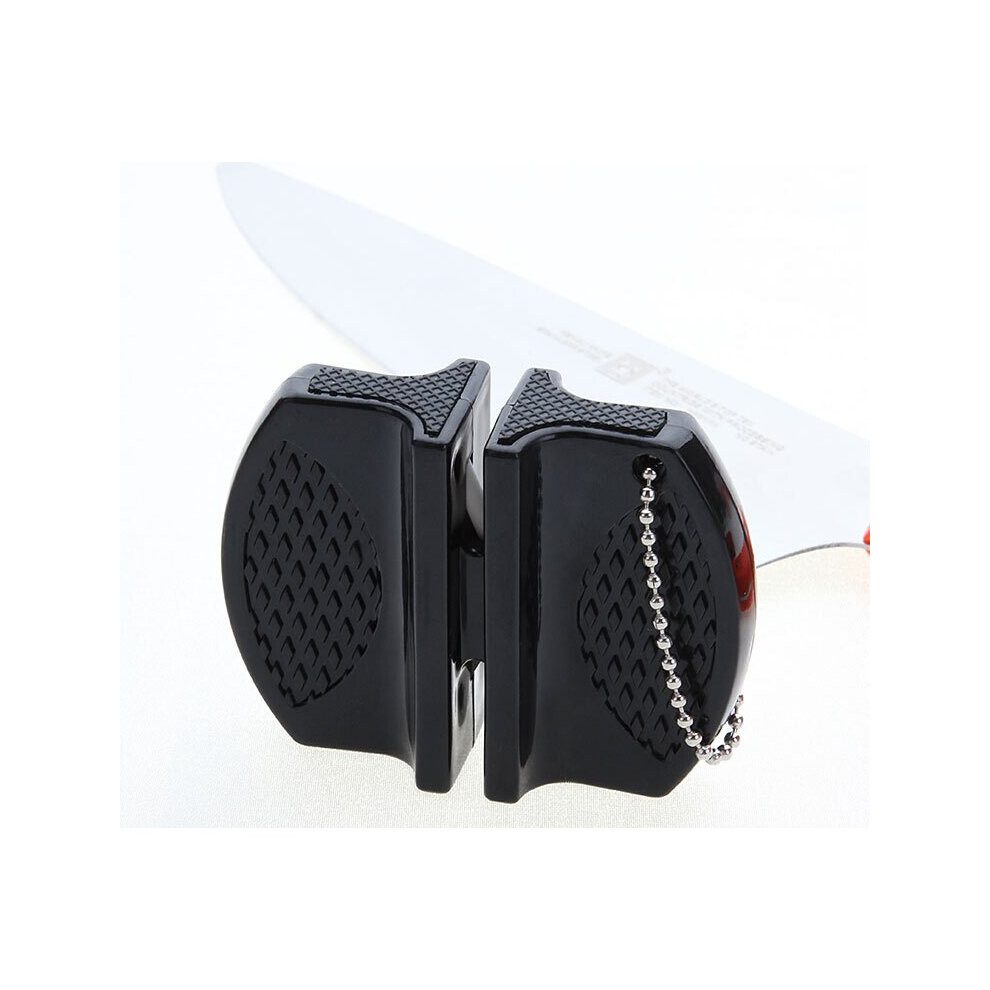 (A-Black) Butterfly Type Whetstone Sharpener Sharpening Knives Stone Mini Ceramic Rod Knife Sharpener Two-Stage Tungsten Portable Hot 4853843722716