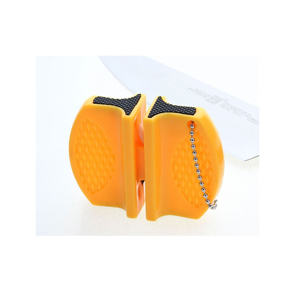 (A-Yellow) Butterfly Type Whetstone Sharpener Sharpening Knives Stone Mini Ceramic Rod Knife Sharpener Two-Stage Tungsten Portable Hot 4853843722747