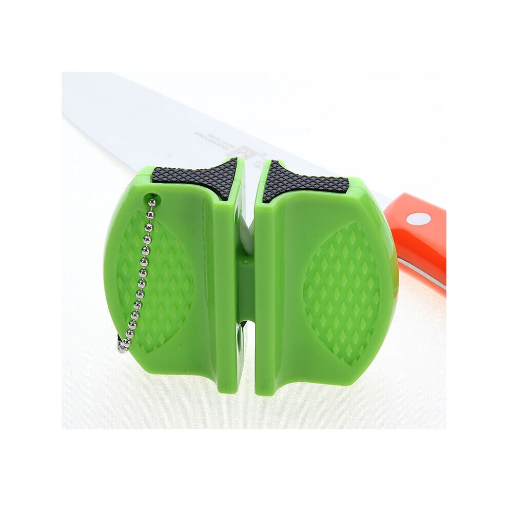 (A-Green) Butterfly Type Whetstone Sharpener Sharpening Knives Stone Mini Ceramic Rod Knife Sharpener Two-Stage Tungsten Portable Hot 4853843722723