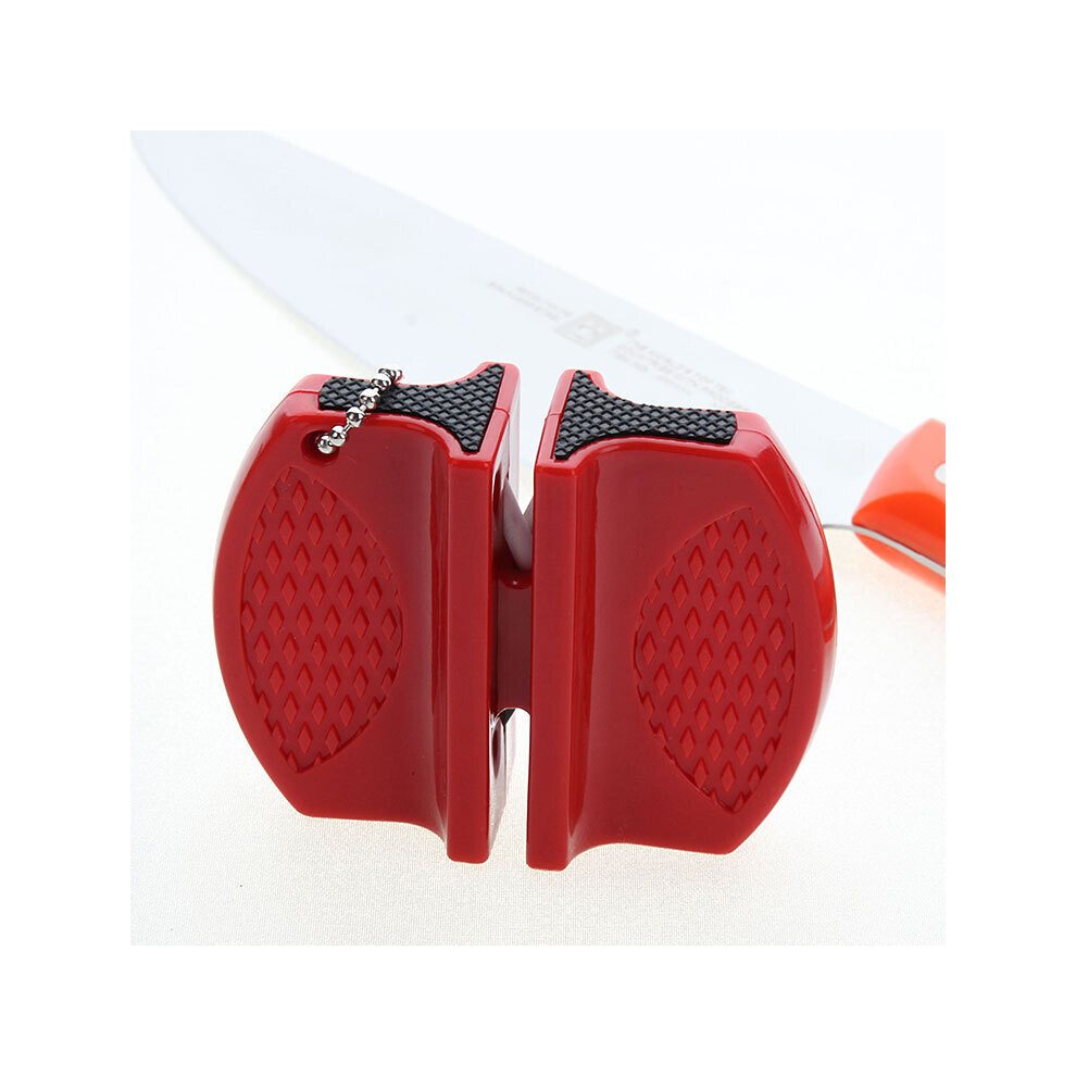 (A-Red) Butterfly Type Whetstone Sharpener Sharpening Knives Stone Mini Ceramic Rod Knife Sharpener Two-Stage Tungsten Portable Hot 4853843722730