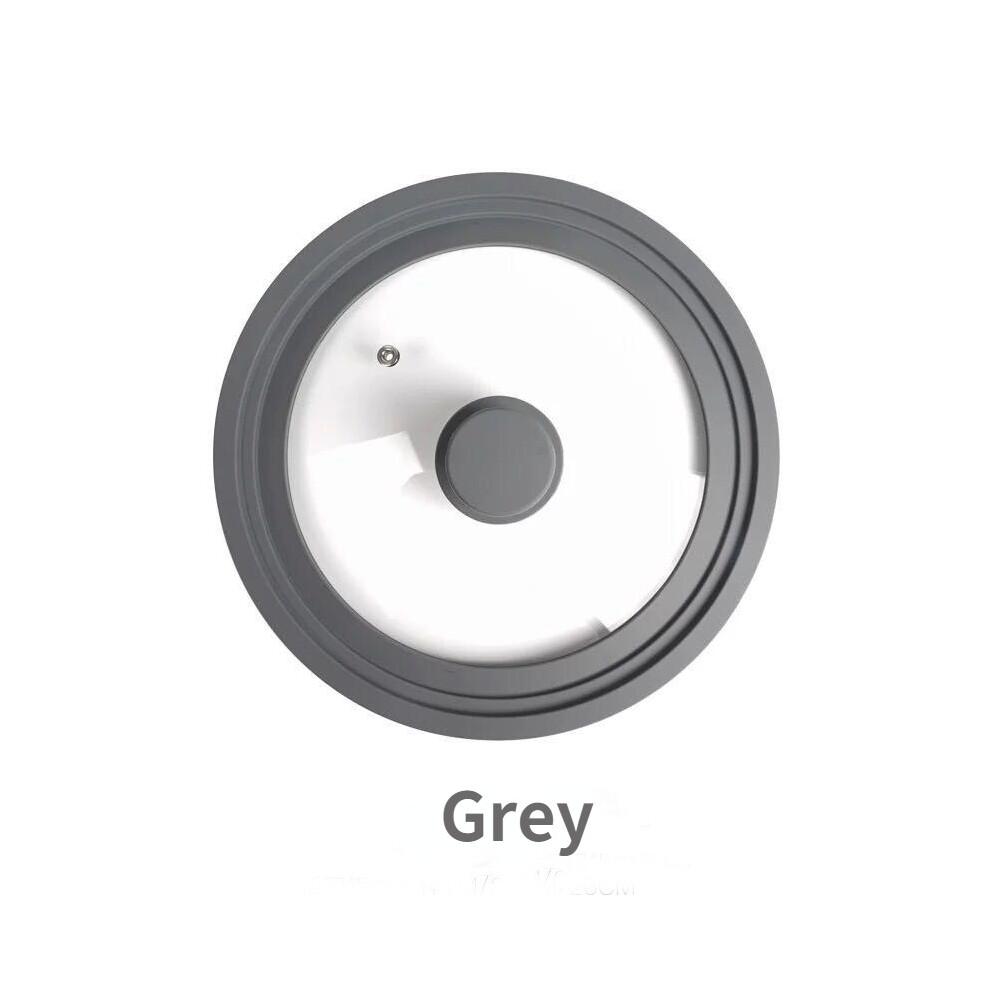 (a-Grey 16-18-20cm) 16-22-28-32cm Visual Pot Lid Multifunctional Glass Lid Wok Pan Lids Cover for Frying Pan Glass Round Silicone Glass Pan Covers-image-OPC-PBTJ2MB-NEW