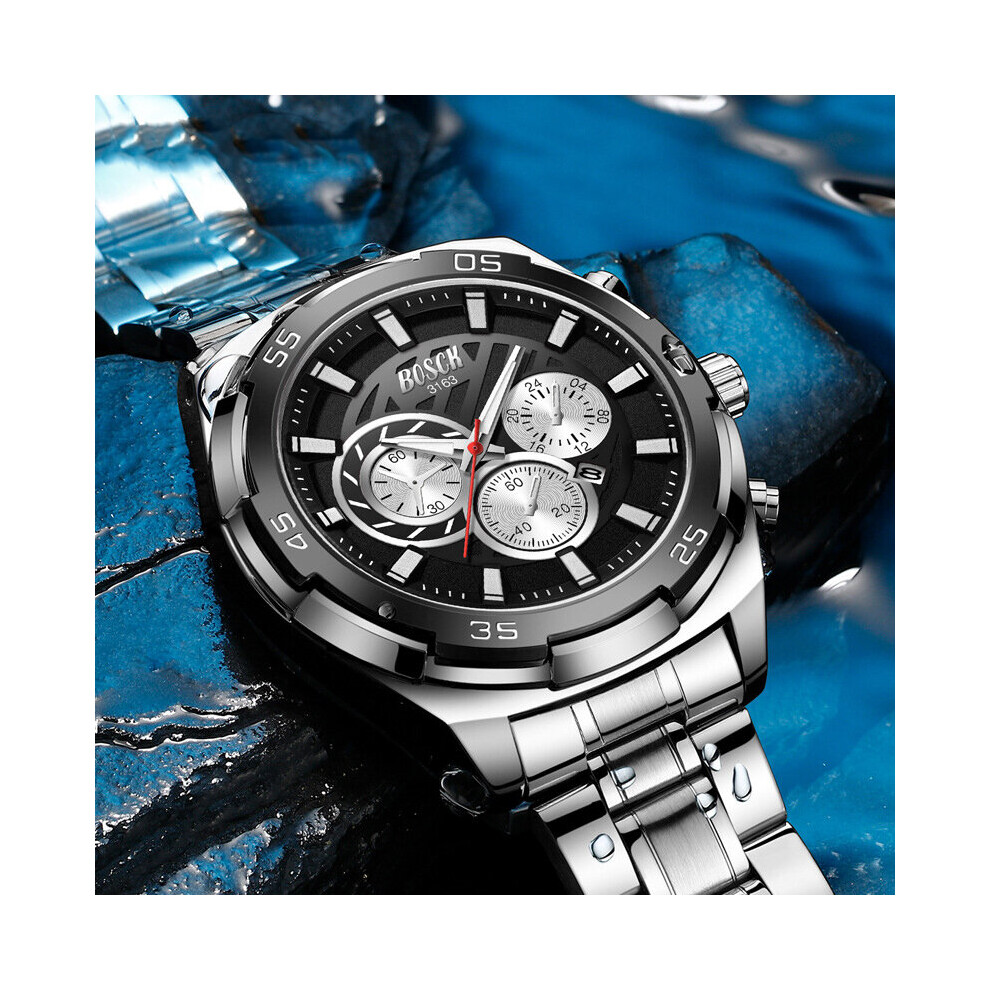 Bosck Men's Casual Business 30M Waterproof Quartz Watch Dual