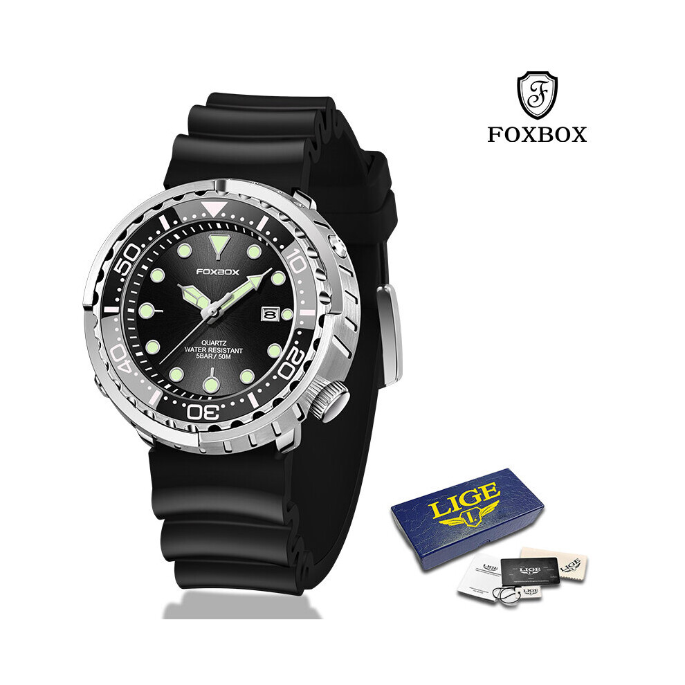 FOXBOX Men Watch Luxuri Watch Quartz Clock Silicone Strap Waterproof Watches Sports Watches Men relogio masculino-image-OPC-PBTJ6TR-NEW