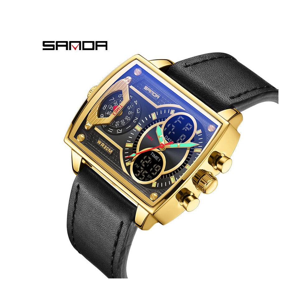 Mens Watches Top Digital Quartz Dual Display Wristwatch For Men Clock Relogio Masculino 6032-image-OPC-PBTJ86V-NEW