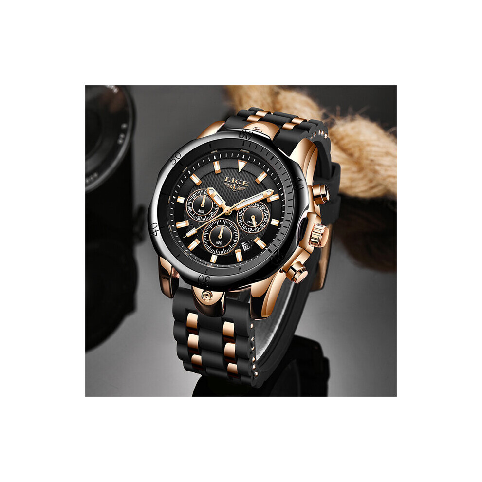 Big Dial Mens Watches Sport Waterproof Watch Men Clock Chronograph Quartz WristWatches Silicone Strap Watch-image-OPC-PBTJ8BP-NEW