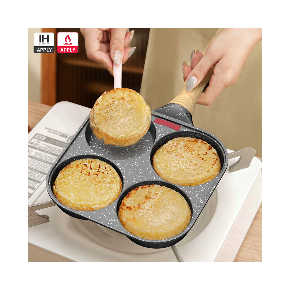 Four-hole Frying Pot Pan Thickened Omelet Pan Non-stick Egg Pancake Pancake Maker Wooden Handle Frying Pot Breakfast Maker-image-OPC-PBTHYBF-NEW