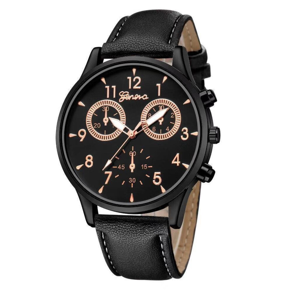 Business Watches Set Men Casual Clock Male Leather Strap Quartz Wrist Watch Man Relogio Reloj 2PCS