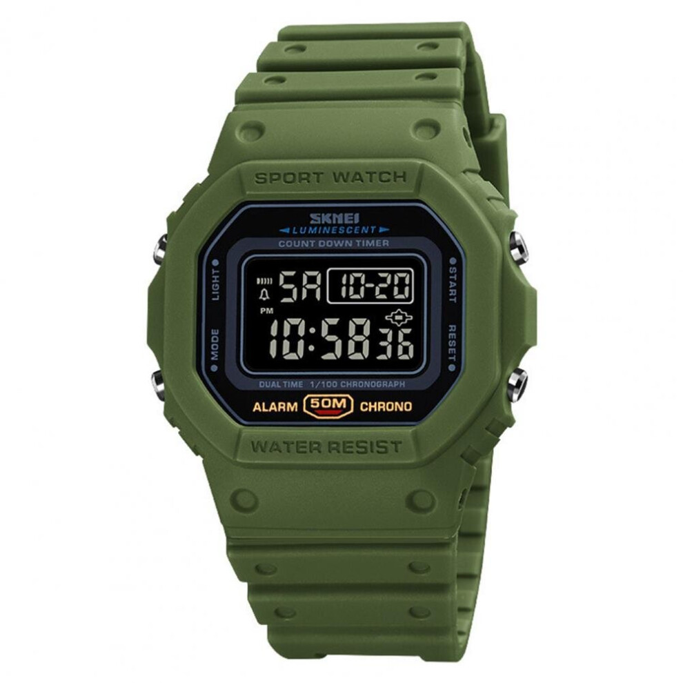 Led Electronic Smart Watch50m Waterproof Luminous Display Alarm Clock Abs Men Sport Digital Wrist Watch Silicone Band Wristwatch Multicoloured 885653670264