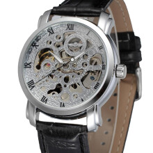 T-WINNER WATCH Roman Numerals good tool of leather strap creative men's automatic watch