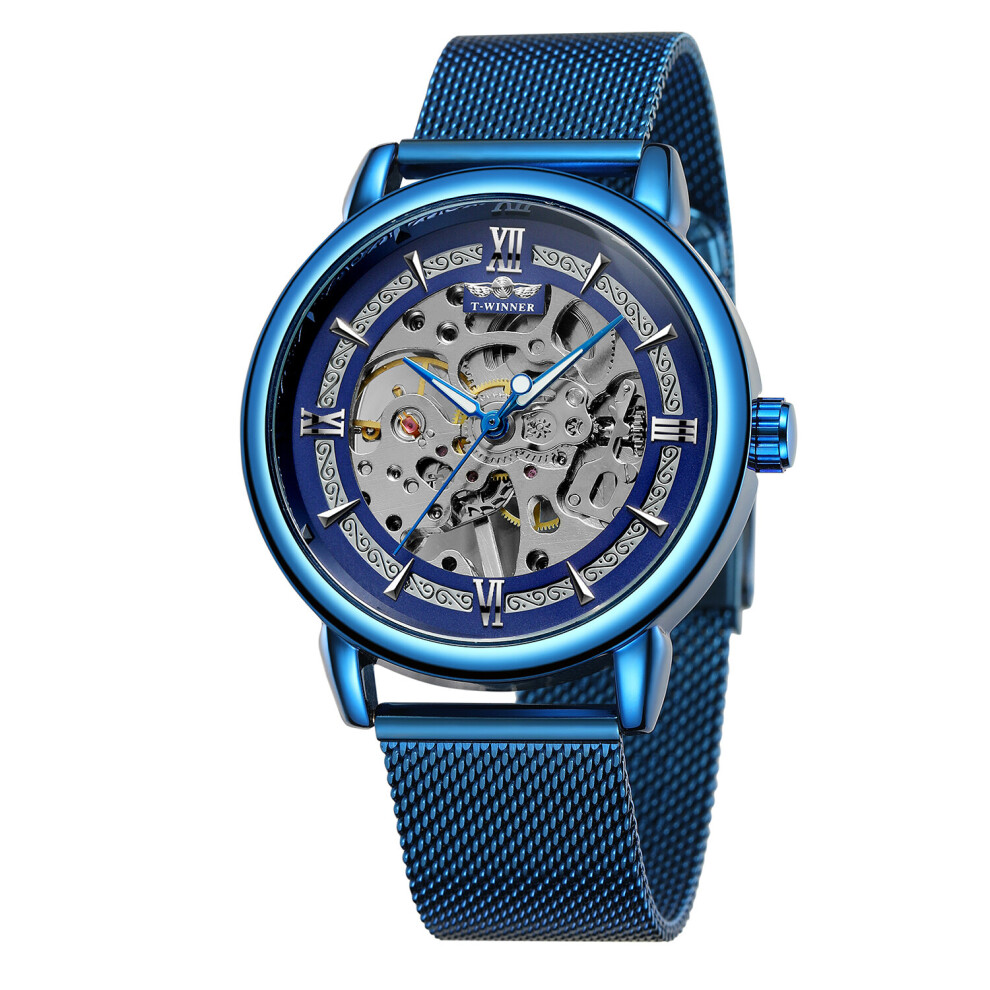 T-winner Mechanical watch Circular hollow bottom mechanical Watch Mesh strap Wrist watch Men's and women's watch watch-image-OPC-PBTJFB5-NEW