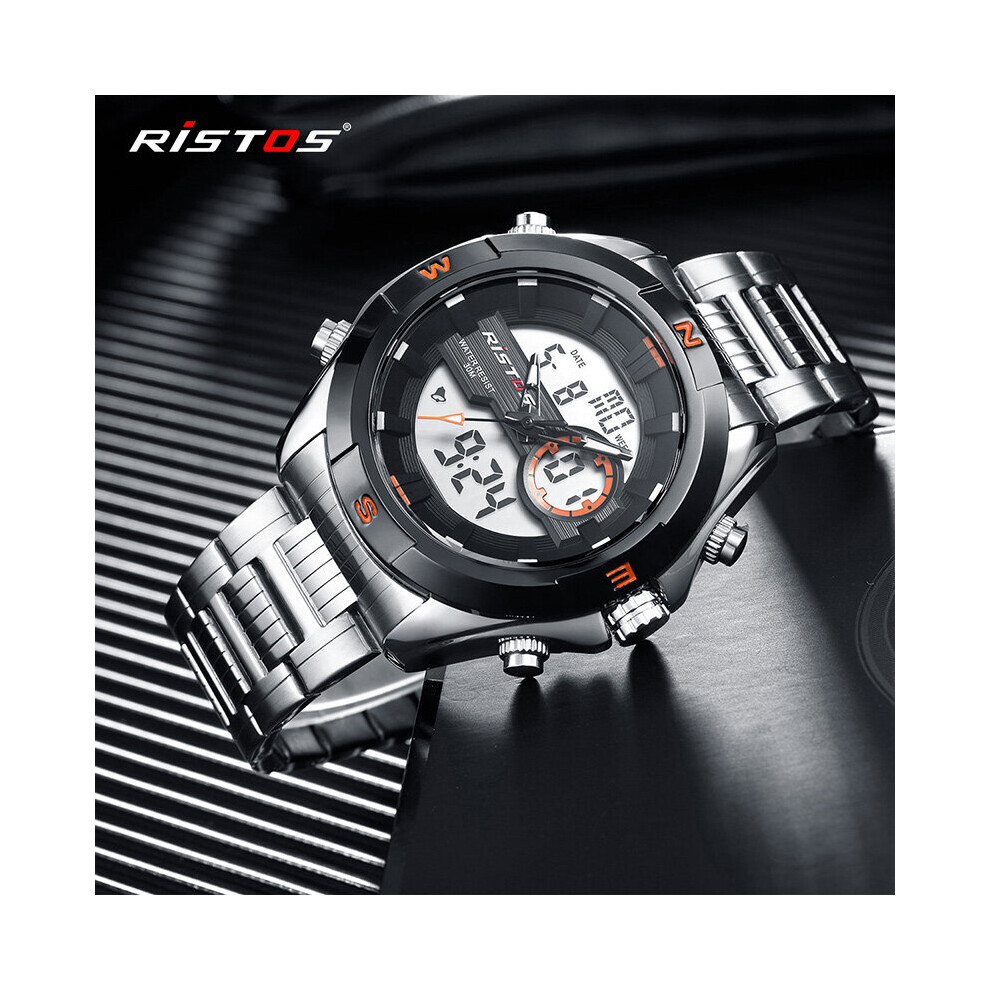 RISTOS Multifunction Analog Wristwatch Man Sport Watches Chronograph Digital Male Watch Relojes Masculino Hombre 9369