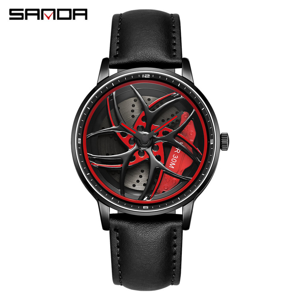 Hot Sell Mens Watch Sports 360 Rotating Car Wheel Dial Watches Men Waterproof Stainless Steel Men Quartz Wristwatch Relogio-image-OPC-PBTJFMK-NEW