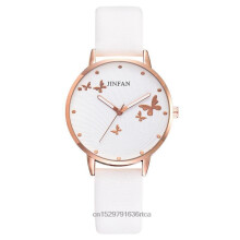 Dress Watch Butterfly Ladies Watches Women Casual Woman Scale Quartz Leather Clock
