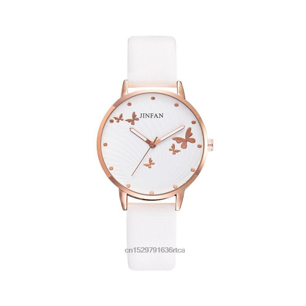Dress Watch Butterfly Ladies Watches Women Casual Woman Scale Quartz Leather Clock Multicoloured
