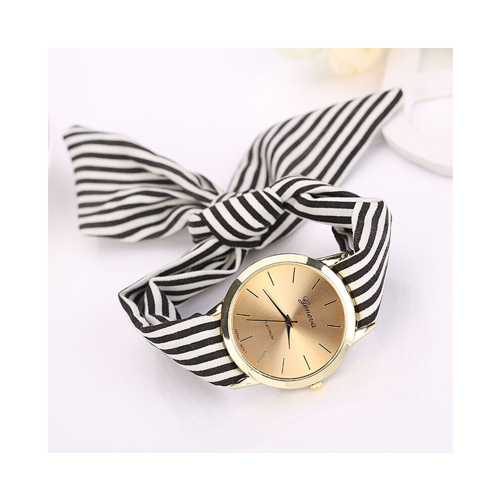 Ladies A Cloth Wristwatch Women Dress Watch High Silver Quartz Watch Sweet Girls Watch Fabric Clock-image-OPC-PBTJG8X-NEW