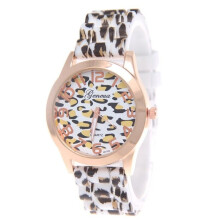 Leopard Print Silicone Watch Casual Student Watch Leopard Print Quartz Watch