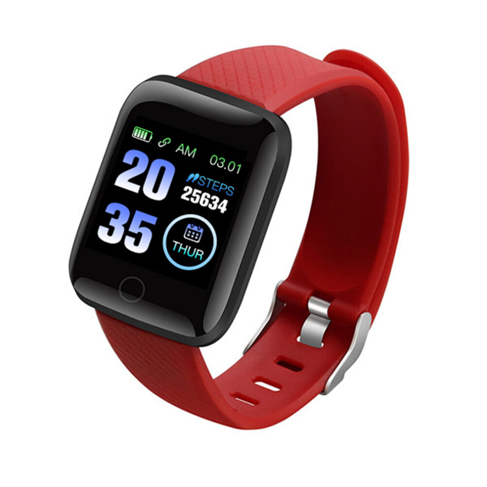 Bluetooth 4.2 Smart Watches 116 Plus Heart Rate Watch Smart Bracelet Sport Watches Smart Band Waterproof Smartwatch Android Red 885653674422