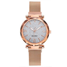 Women Grey Dial Quartz Watch Rose Mesh Belt Ladies Watch relogio feminino