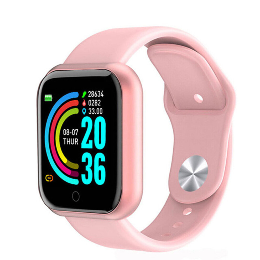 Bluetooth Smart Watch Men Women Y68 Blood Pressure Heart Rate Monitor Sport Watches Fitness Tracker Y68 Wristwatches For Ladies Pink 885653787290