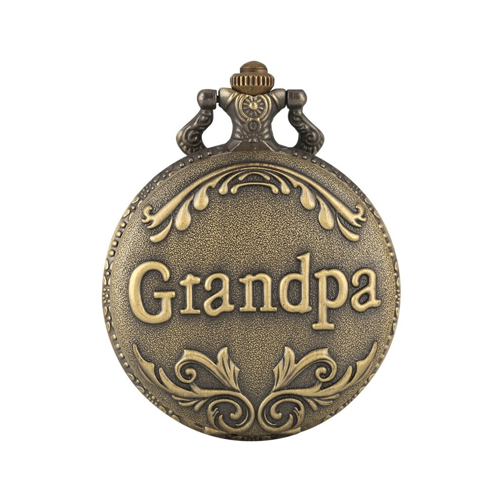 Art Collectibles Antique Retro Grandpa Quartz Pocket Watch Bronze Punk Necklace Pendant Top Unique for Grandfather Grandpa-image-OPC-PBTJKGD-NEW