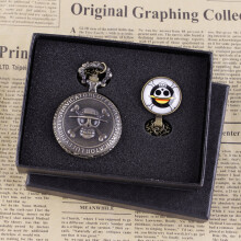 Steampunk Skull Vintage Pocket Watch Box Set Personality Creative Accessory Chain Clock Kids Quartz Watches Gift with Box