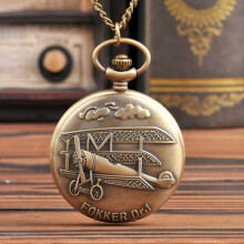 9016Chain Good Watch Gift For Children And Vintage 3D Airplane Quartz Pendant Fob Pocket Watch With Necklace