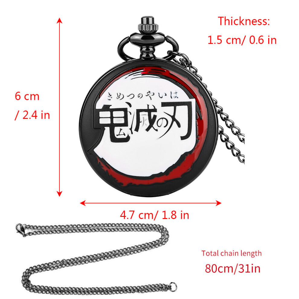 Japan Anime Cosplay Demon Slayer Art Old Quartz Clock Watches Antique Steampunk Necklace Chain Comics Pocket Watch-image-OPC-PBTJKQM-NEW