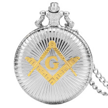 Masonic G Quartz Watches Vintage Silver Freemasonry Pocket Watch Clock Necklace Gift for Men Freemasons Reloj De Bolsillo