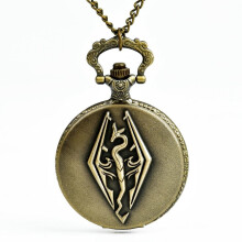 1066 Retro Chinese Dragon Retro Quartz WatchDragon Pocket Watch with Chain for Boys' Men's Gift