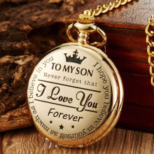 Quartz Pocket Watch Chain To My Son Necklace Fob Watches Gift Men Children's Kids Boy Gift Present Reloj De Bolsillo