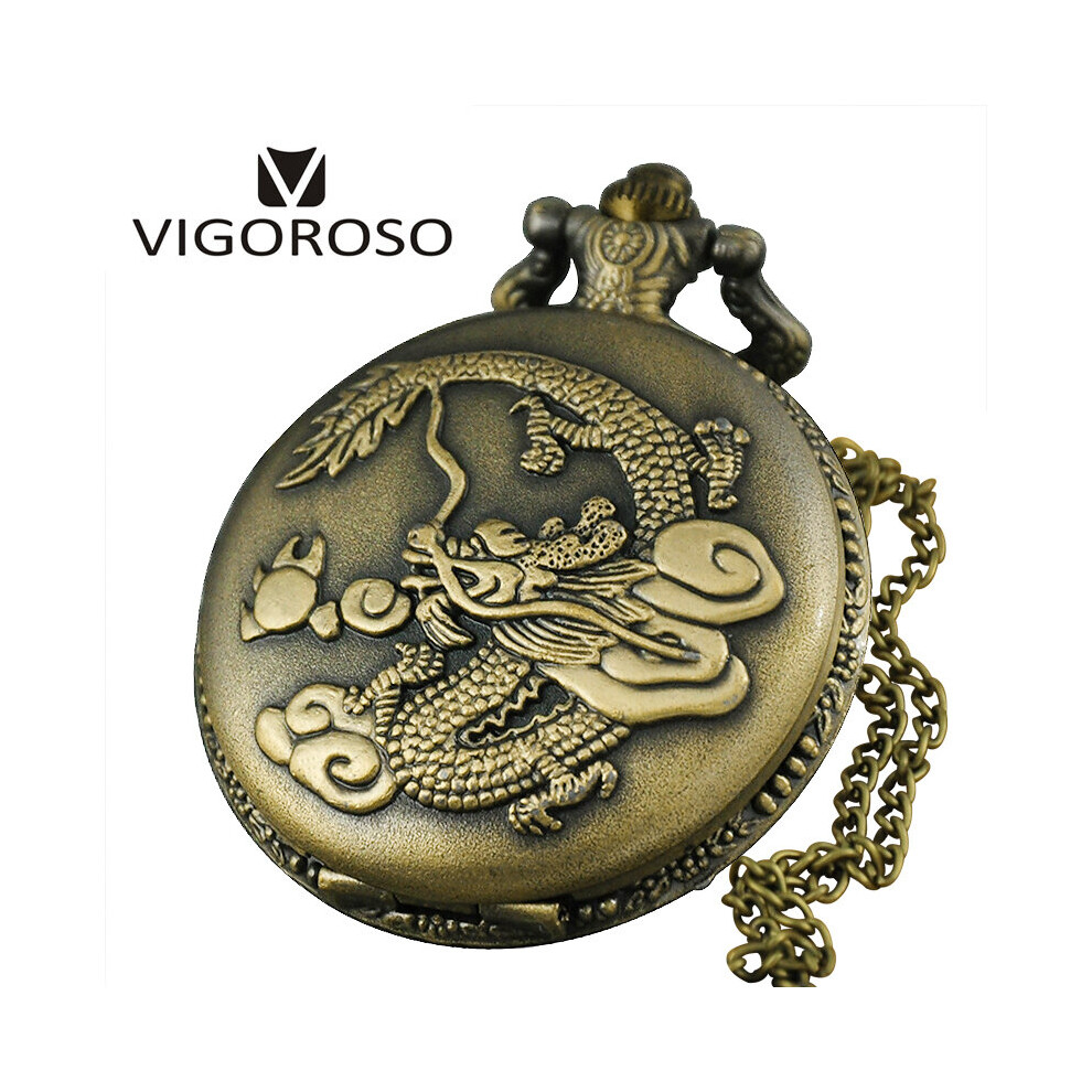 Men Quartz Pocket Watch Dargon Pattern Necklace Watches Pendant With Long Chain Womens Lady's Gift-image-OPC-PBTJMDW-NEW