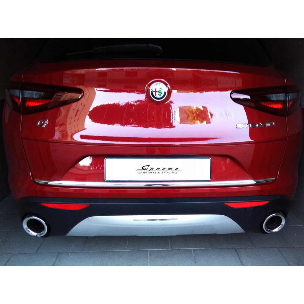 Alfa Romeo Stelvio - Chrome Trunk Trim - Tailgate Accent - Premium Car Rear Detail 4134227251276