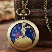 Quartz Pocket Watches Children Cartoon Prince Clock Boy Girl Starry Sky Dial Kids Gift Fob Chains relogio masculino hombre