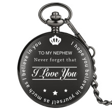 TO MY NEPHEW Retro Quartz Pocket Watch Birthday Item Pendant Clock Collection Pocket Clock
