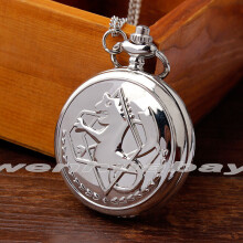 Vintage Anime Fullmetal Alchemist Cosplay Edward Elric Quartz Pocket Watch Necklace Clock Chain Gift For Boy Girl Children