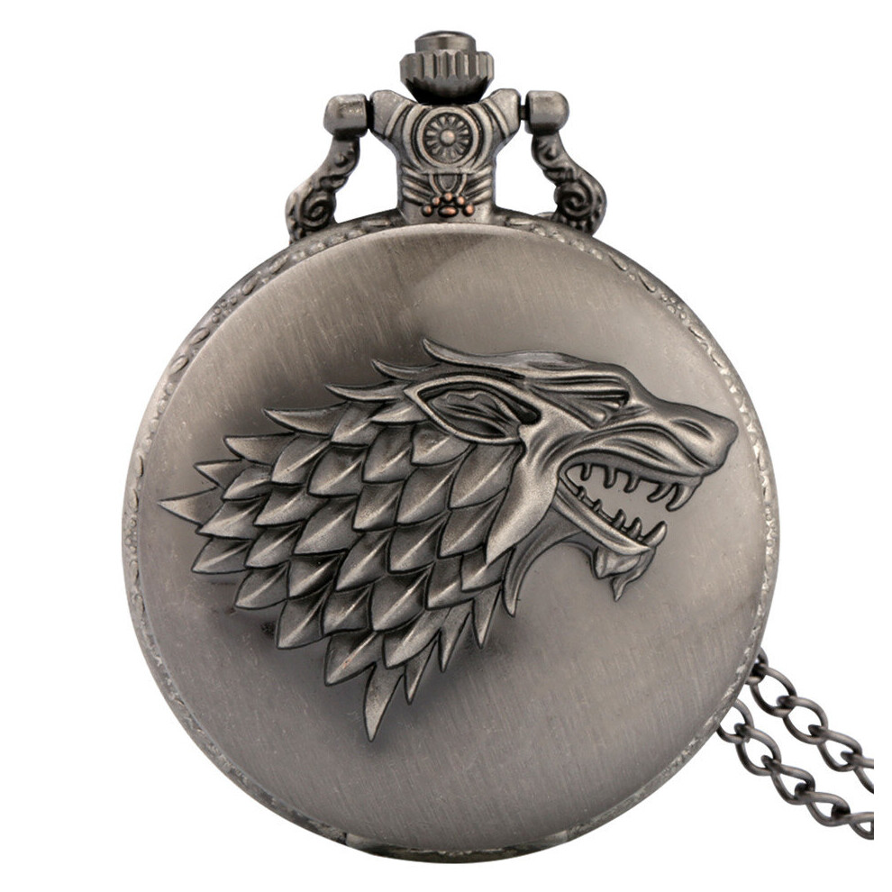 Grey Ice Wolf Quartz Pocket Watch Retro Pendant Clock Men Women Kids Sweater Necklace Antique Watches-image-OPC-PBTJN6P-NEW