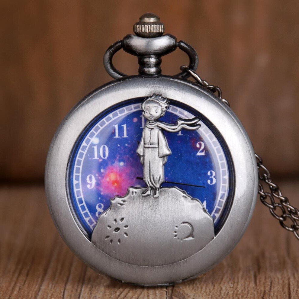 Vintage Style Silver Bronze Steampunk Lovely prince Head Pocket Watch For Men Women Children Gift CF1054 on OnBuy