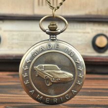 9018Necklace Chain Gift For Men's Children Vintage Pocket Watch Cartoon Car Antique Car Truck Pendant Quartz Pocket Watch