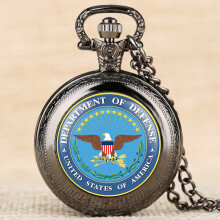 Antique Mens Quartz Analog Pocket Watch US Eagle Pattern Watches for Boy Arabic Number Necklace Watches for Teenager