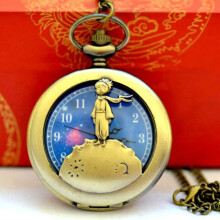 1020The Little Prince Planet Gift To Kids Little boy Bronze Vintage Quartz Pocket FOB Watch