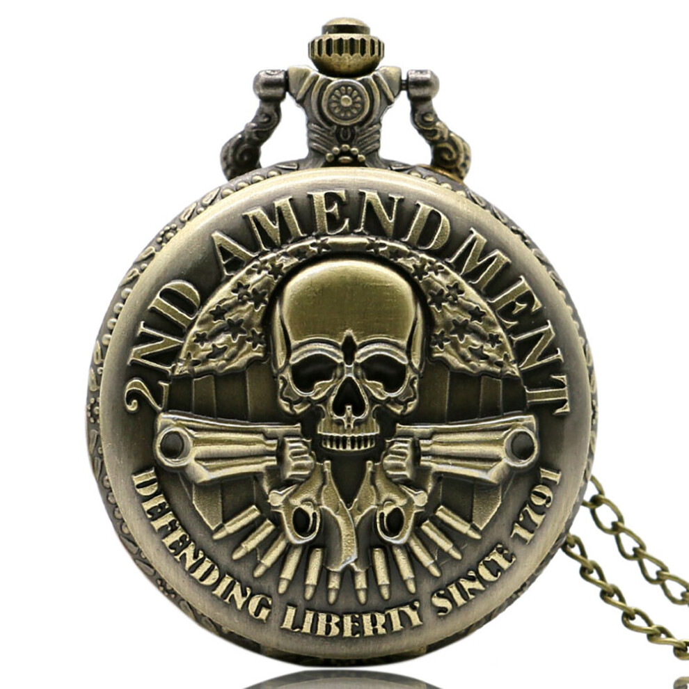 Pocket Watch Skeleton Carved Pattern Arabic Numerals Dial Flip Cover Pendant Comfortable Chain Arrival-image-OPC-PBTJNYX-NEW