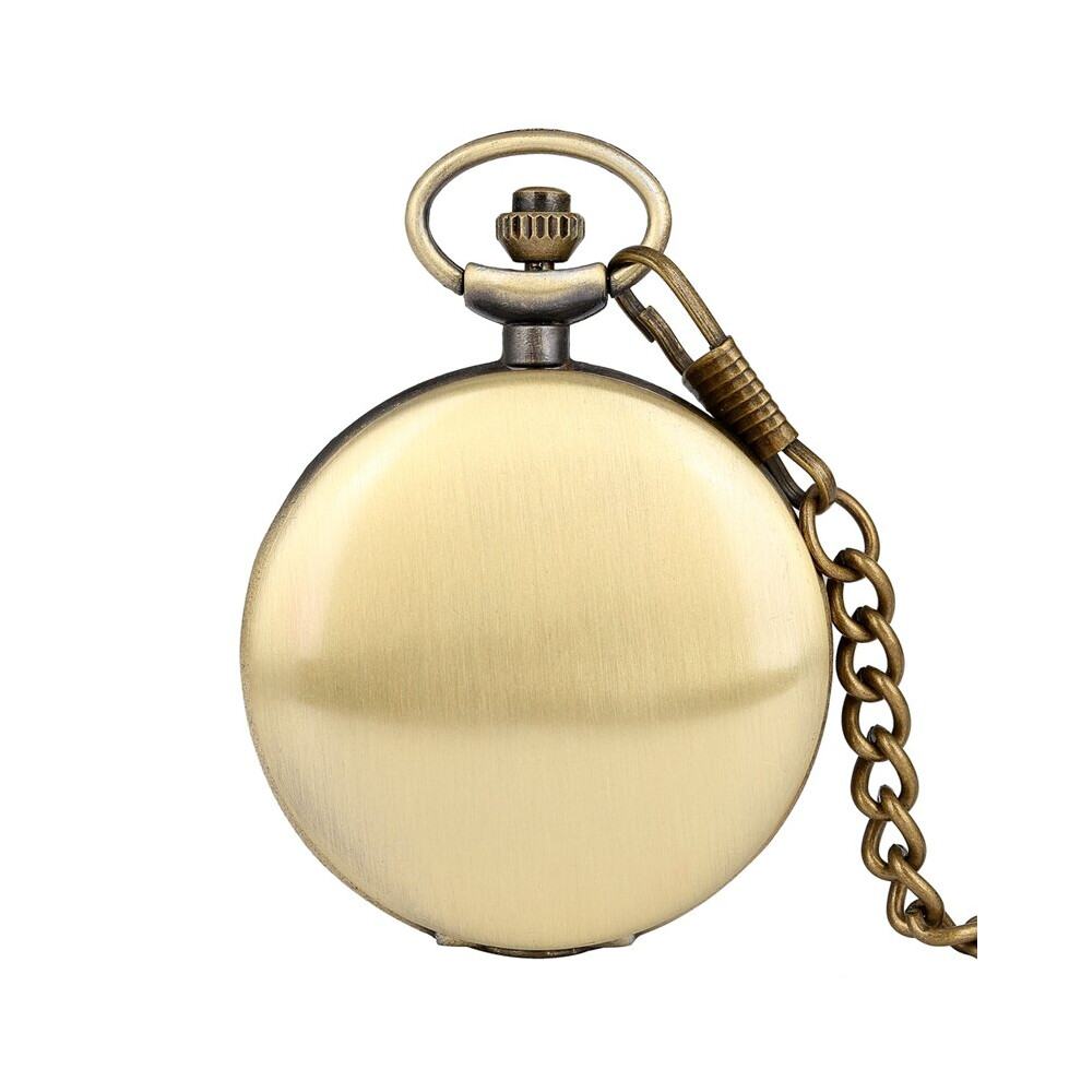 Retro Bronze/Black/Silver/Gold/Rose Gose Smooth Steampunk Quartz Pocket Watch Unique FOB Chain Pendant Clock reloj-image-OPC-PBTJP6Z-NEW