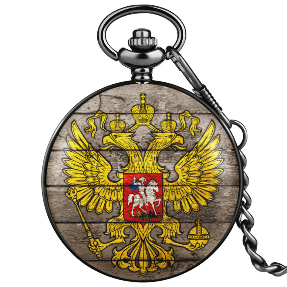 Special Double-Headed Eagle Animal Men's Pocket Watch Quartz Digital Dial Practical Thick Chain Necklace Women Clock Collectible-image-OPC-PBTJPFZ-NEW