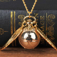 8890Retro cartoon two wings open cover quartz small pocket watch children necklace