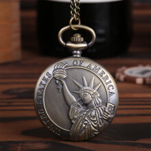 Professional pocket watch large retro statue statue engraving printed boutique pocket watch