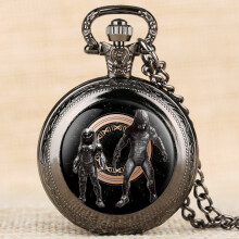 Retro Men's Novel Pocket Watch Alien Patterns Quartz Pocket Watches for Boy Watch Pendant Gift for Teenager